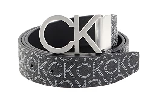 Calvin Klein Herren Gürtel Ck Rev.Adj. New Mono Belt 3.5 cm Kunstledergürtel, Schwarz (Black Monogram), 100 cm von Calvin Klein