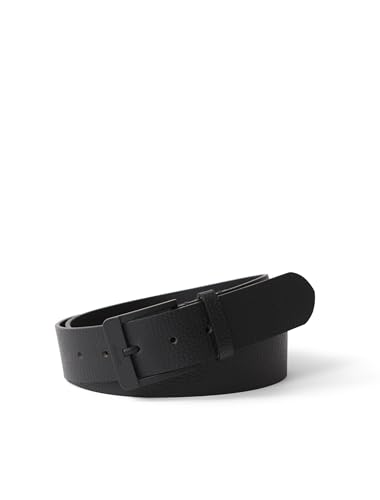 Calvin Klein Herren Gürtel Classic 4,0 cm Ledergürtel, Schwarz (Black/Black), 95 cm von Calvin Klein