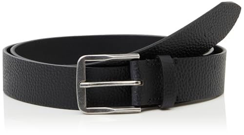 Calvin Klein Herren Gürtel Classic Flat 3,5 cm Ledergürtel, Schwarz (Black/Antique Silver), 90 cm von Calvin Klein