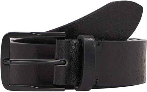 Calvin Klein Herren Gürtel Classic Flat Belt aus Leder, Schwarz (Black/Allover Print), 90 cm von Calvin Klein