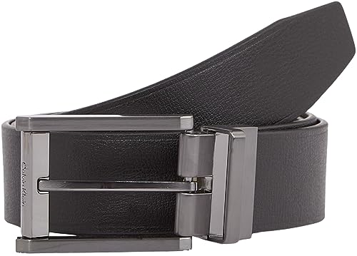 Calvin Klein Herren Gürtel Ledergürtel, Schwarz (Ck Black/Dark Brown), 105 von Calvin Klein