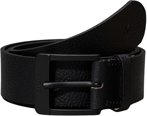 Calvin Klein Herren Gürtel Nos Classic 4,0 cm Ledergürtel, Schwarz (Black/Black), 135 cm von Calvin Klein