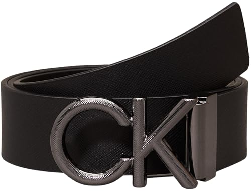 Calvin Klein Herren Gürtel Saffiano aus Leder, Schwarz (Ck Black Saffiano), 95 cm von Calvin Klein