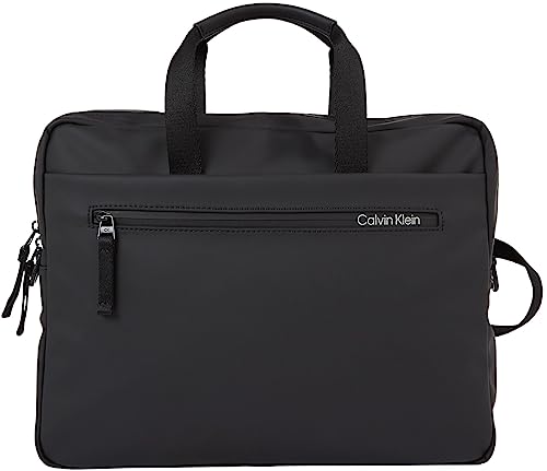 Calvin Klein Herren Rubberized Slim Conv Laptop Bag K50K510796 Laptoptasche, Schwarz (Ck Black) von Calvin Klein