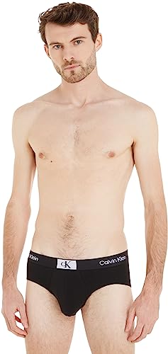 Calvin Klein Herren Hip Brief Unterhose Baumwolle mit Stretch, Schwarz (Black), M von Calvin Klein