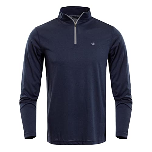 Calvin Klein Golf Herren Harlem TECH 1/4 Zip Golf-T-Shirt, Marineblau, X-Groß von Calvin Klein
