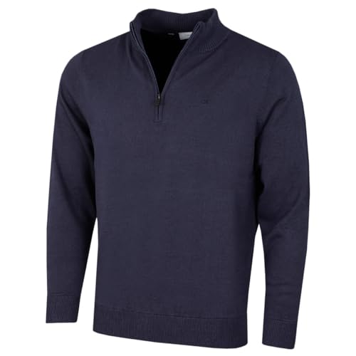 Calvin Klein Herren Heather Half Zip Pullover - Denim/Marineblau - XL von Calvin Klein