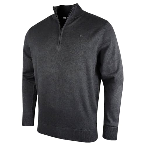 Calvin Klein Herren Heather Half Zip Pullover - Graphit - S von Calvin Klein