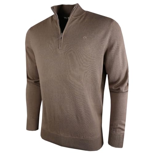 Calvin Klein Herren Heather Half Zip Pullover - Nerz - L von Calvin Klein