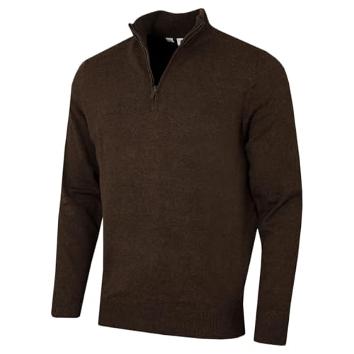 Calvin Klein Herren Heather Half Zip Pullover - Torf - M von Calvin Klein