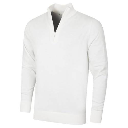 Calvin Klein Herren Heather Half Zip Pullover - Weiß - XXL von Calvin Klein