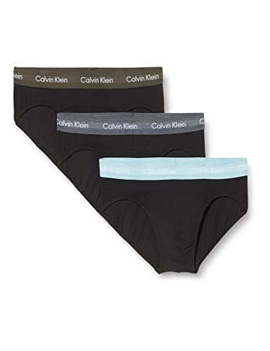 Calvin Klein Herren 3Pk 0000U2661G Hip Briefs, Schwarz (B-Sleek Grey/Tourmaline/Olive WBS), S (3er Pack) von Calvin Klein