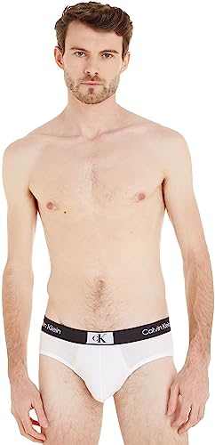 Calvin Klein Herren Hip Brief Unterhose Baumwolle mit Stretch, Weiß (White), L von Calvin Klein