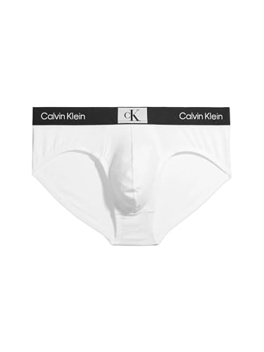 Calvin Klein Herren Hip Brief Unterhose Baumwolle mit Stretch, Weiß (White), M von Calvin Klein