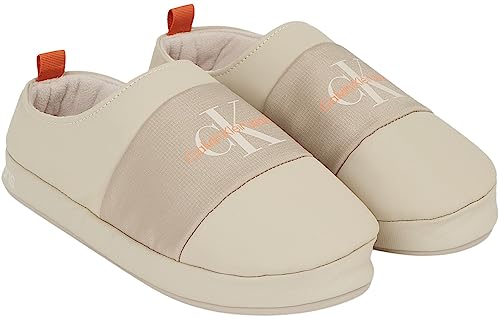 Calvin Klein Jeans Herren Home Slipper Mono YM0YM00840 Hausschuhe, Braun (Plaza Taupe/Apricot Orange), 40.5 EU von Calvin Klein Jeans