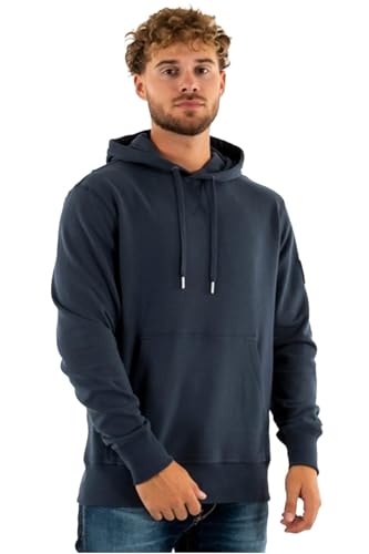 Calvin Klein Herren Hoodie Badge aus Baumwolle, Blau (India Ink), M von Calvin Klein
