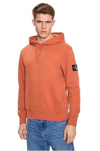 Calvin Klein Herren Hoodie Badge aus Baumwolle, Orange (Aragon), XXS von Calvin Klein