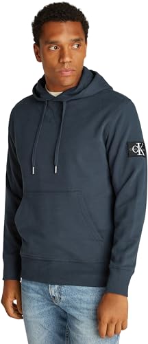 Calvin Klein Herren Hoodie Badge mit Kapuze, Ink (Blau), XXS von Calvin Klein