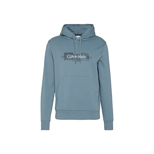 Calvin Klein BOX STRIPED LOGO HOODIE, grau(grey), Gr. L von Calvin Klein