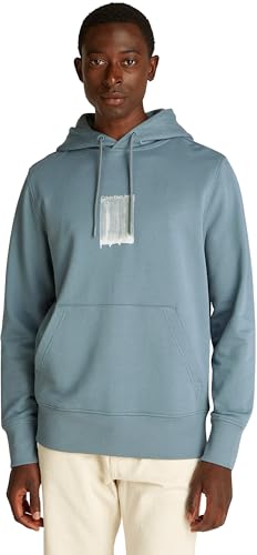Calvin Klein Herren Hoodie Brush Stroke Graphic aus Baumwolle, Türkis (Trooper), M von Calvin Klein