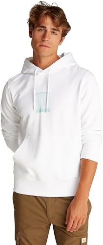 Calvin Klein Herren Hoodie Brush Stroke Graphic aus Baumwolle, Weiß (Bright White), L von Calvin Klein