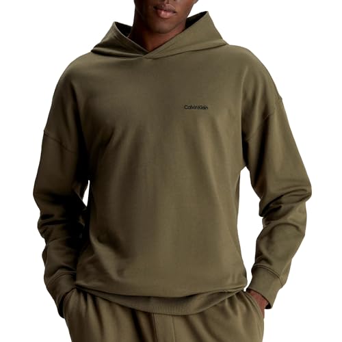 Calvin Klein Herren Hoodie L/S mit Kapuze, Grün (Dark Olive), L von Calvin Klein