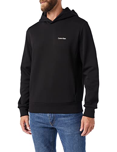 Calvin Klein Herren Hoodie Micro Logo Repreve mit Kapuze, Schwarz (Ck Black), XXL von Calvin Klein Jeans