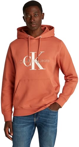 Calvin Klein Herren Hoodie Seasonal Monologo Regular aus Baumwolle, Orange (Aragon), 4XL von Calvin Klein