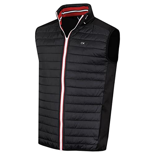 Calvin Klein Herren Hybrid CK Insulate Leichte Weste - Schwarz/Rot - L von Calvin Klein