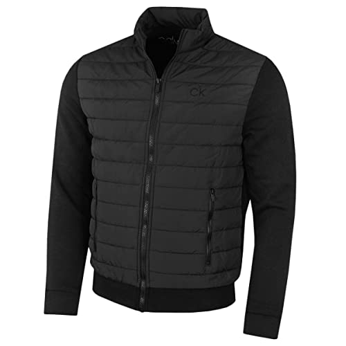 Calvin Klein Herren Hybrid gesteppte Fleece Jacke - Schwarz - L von Calvin Klein