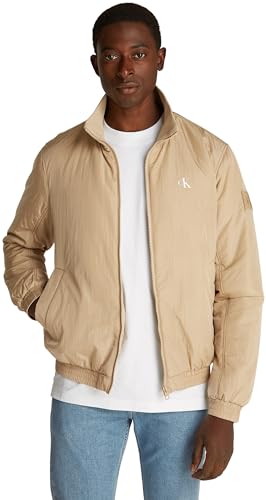 Calvin Klein Herren Jacke Padded Harrington Warm, Beige (Travertine), XXL von Calvin Klein