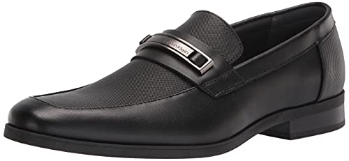 Calvin Klein Herren Jameson Slipper, Schwarzes Leder 001, 42.5 EU von Calvin Klein