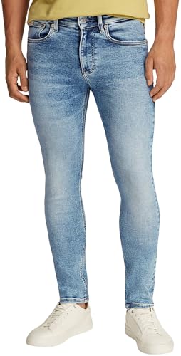 Calvin Klein Herren Jeans Hose Skinny Fit mit Stretch, Blau (Denim Light), 32W/32L von Calvin Klein