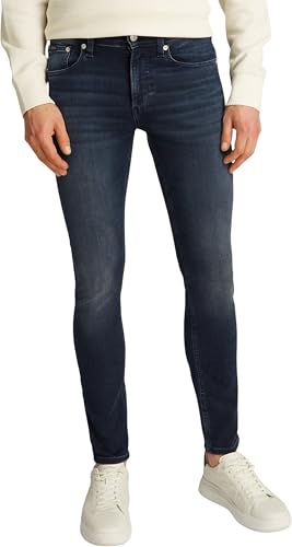 Calvin Klein Herren Jeans Hose Skinny Fit mit Stretch, Schwarz (Denim Black), 32W/38L von Calvin Klein