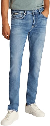 Calvin Klein Herren Jeans Hose Skinny mit Stretch, Blau (Denim Light), 32W/31L von Calvin Klein