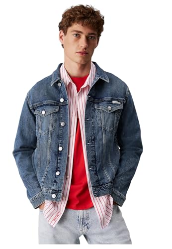 Calvin Klein Herren Jeansjacke Slim Fit, Blau (Denim Dark), XXL von Calvin Klein