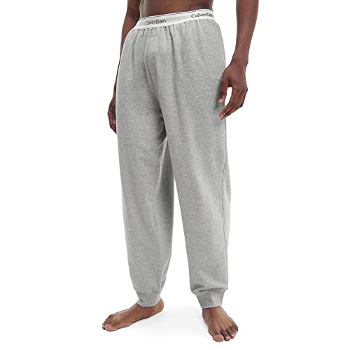 Calvin Klein Herren Jogginghose Sweatpants Lang, Grau (Grey Heather), L von Calvin Klein