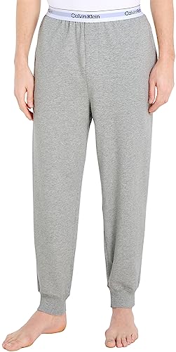 Calvin Klein Herren Jogginghose Sweatpants Lang, Grau (Grey Heather), XL von Calvin Klein