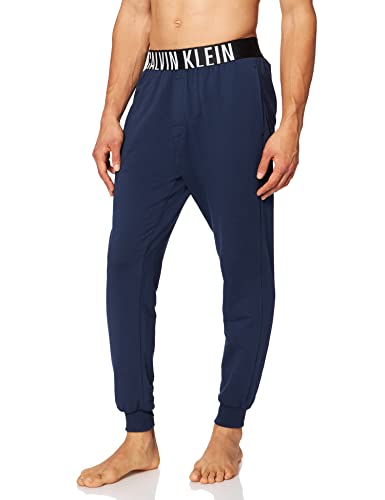 Calvin Klein Herren Jogger Schlafanzughose, Blue Shadow W/White, XL von Calvin Klein