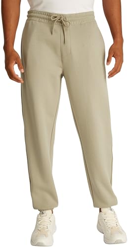 Calvin Klein Herren Jogginghose Logo Tape mit Tunnelzug, Beige (Tree House), L von Calvin Klein