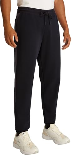 Calvin Klein Herren Jogginghose Logo Tape mit Tunnelzug, Schwarz (Ck Black), L von Calvin Klein