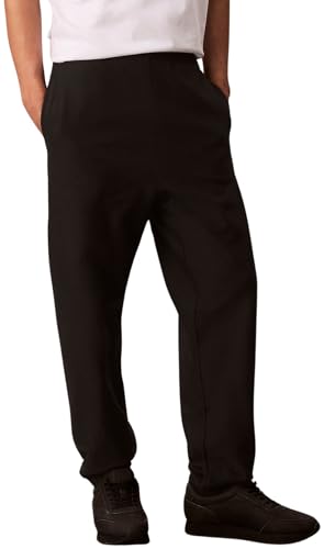 Calvin Klein Herren Jogginghose Premium Terry Monogram mit Tunnelzug, Schwarz (Black), XXL von Calvin Klein