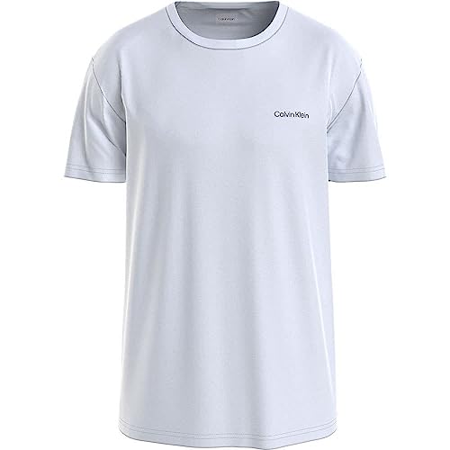 Calvin Klein Herren T-Shirt Kurzarm Micro Logo Interlock Rundhalsausschnitt, Weiß (Bright White), XL von Calvin Klein Jeans