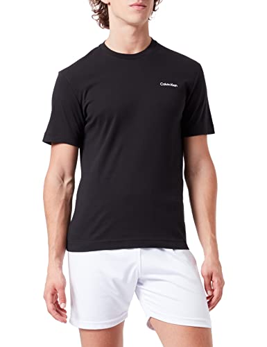 Calvin Klein Herren T-Shirt Kurzarm Micro Logo Interlock Rundhalsausschnitt, Schwarz (Ck Black), L von Calvin Klein Jeans