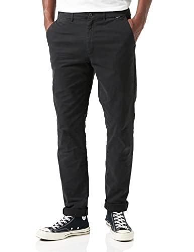 Calvin Klein Herren Slim FIT Garment DYE Chino K10K109911 Gewebte Hosen, Schwarz (Ck Black), 28W / 32L von Calvin Klein Jeans