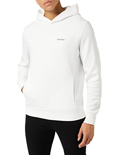 Calvin Klein Herren Hoodie Micro Logo Repreve mit Kapuze, Weiß (Bright White), M von Calvin Klein