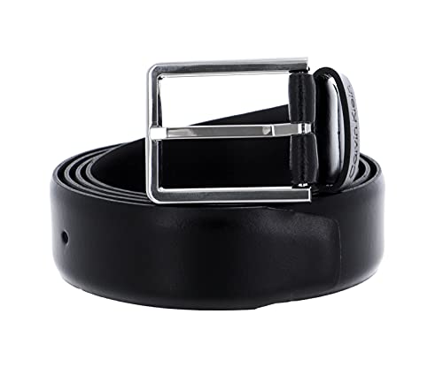 Calvin Klein Herren Gürtel 3.5 cm Bombed Belt Ledergürtel, Schwarz (Black), 100 cm von Calvin Klein