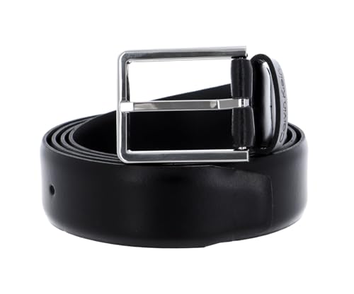 Calvin Klein Herren Gürtel 3.5 cm Bombed Belt Ledergürtel, Schwarz (Black), 115 cm von Calvin Klein