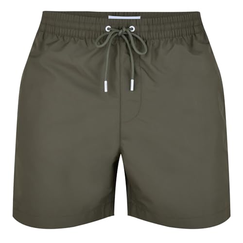 Calvin Klein Herren Badeshorts Medium Drawstring Mittellang, grün (Battle Green), S von Calvin Klein
