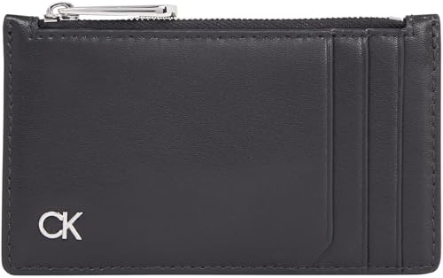 Calvin Klein Herren Kartenetui Metal Ck Ns Cardholder aus Leder, Schwarz (Ck Black), Einheitsgröße von Calvin Klein